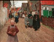 Frans van Leemputten The Distribution of Bread in the Village oil painting
